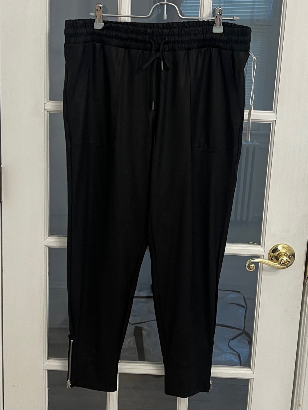 SIX/FIFTY Women’s Black Drawstring Zipper Ankle Headliner Jogger Pants Size XL